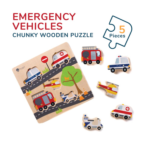 Chunky Wooden Puzzle (Emergency Vehicles)